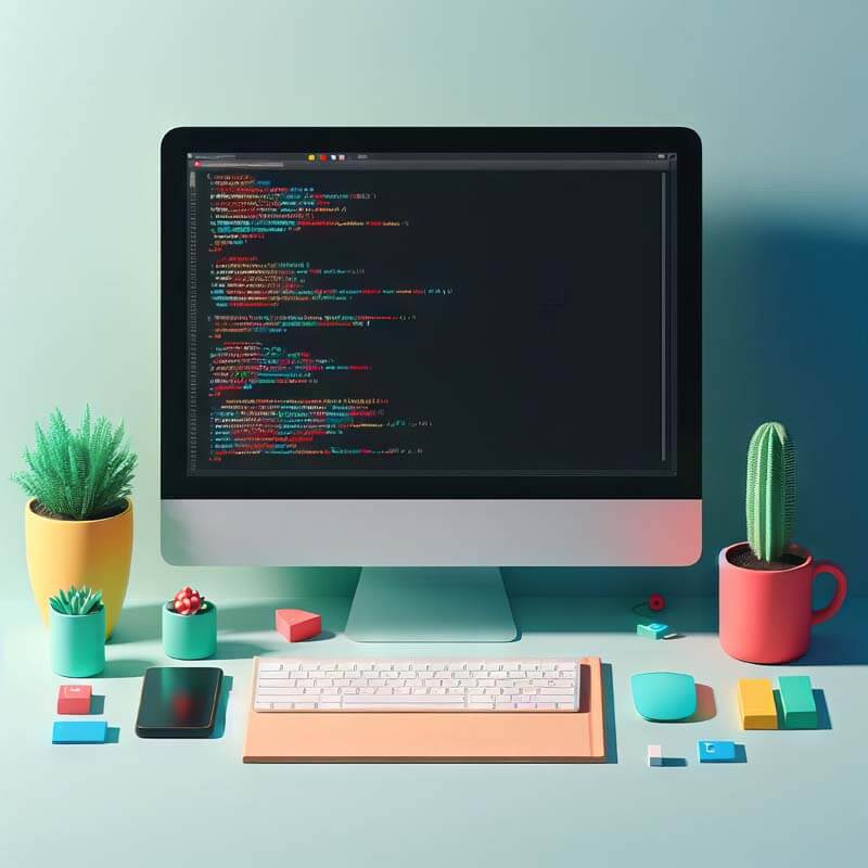Code on Colorful Desktop