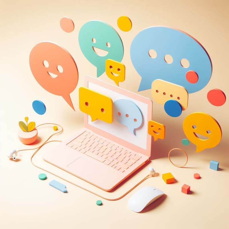 Colorful Laptop Chat
