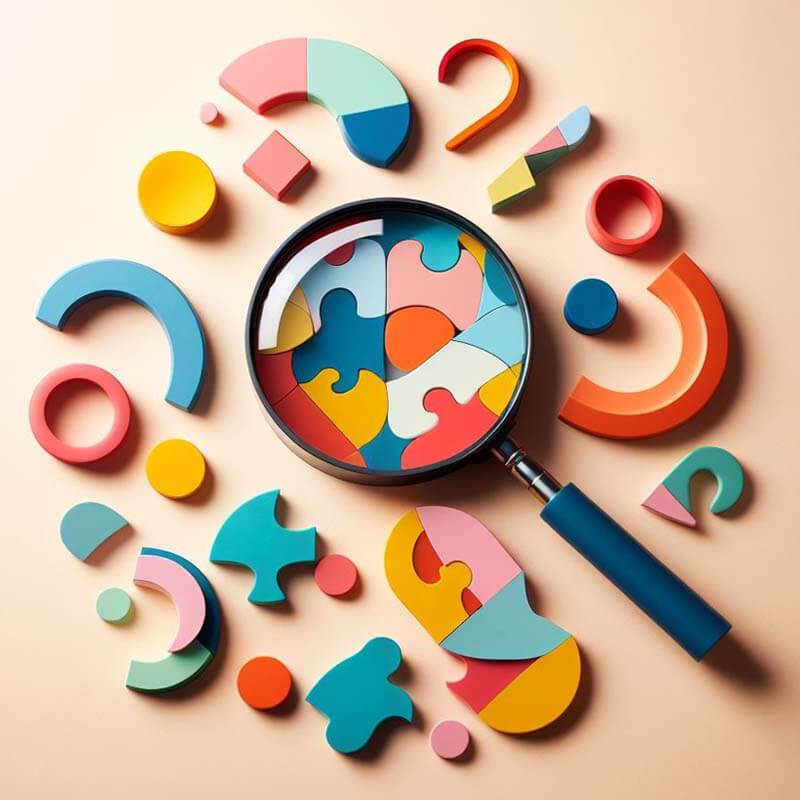 Colorful Magnifying Glass Puzzle