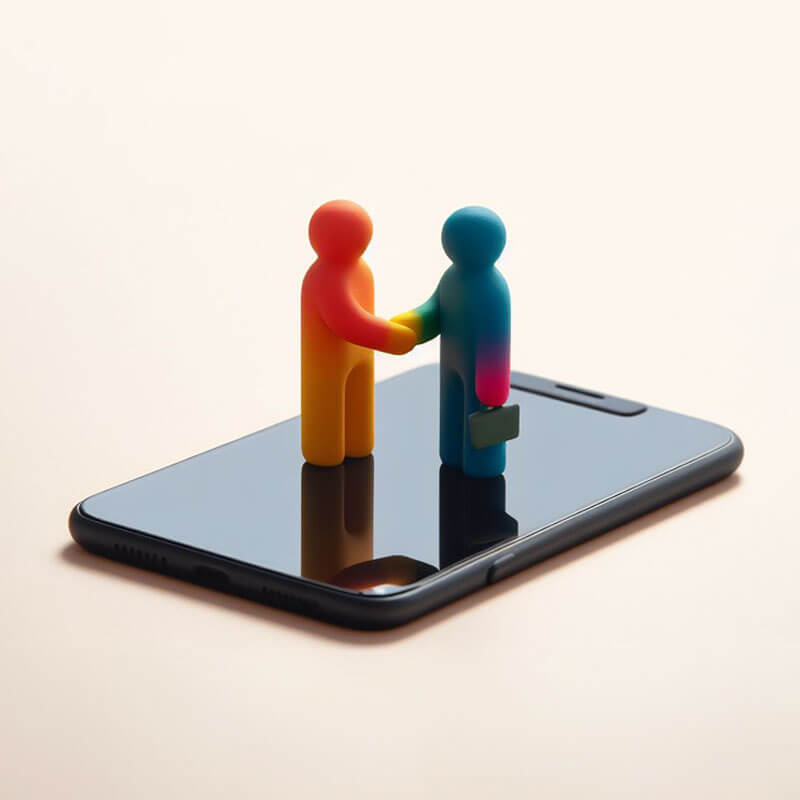 Colorful Phone Handshake