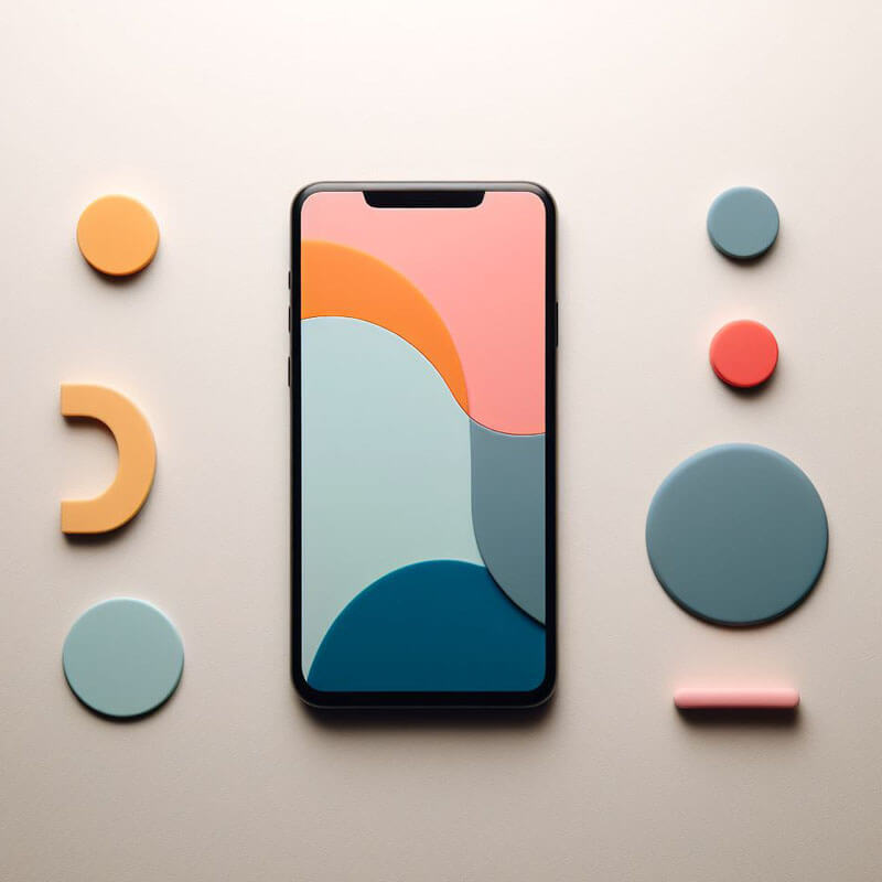 Phone with Colorful Shapes